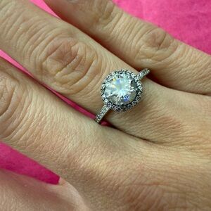 Pandora Silver Halo Ring. Size 6.